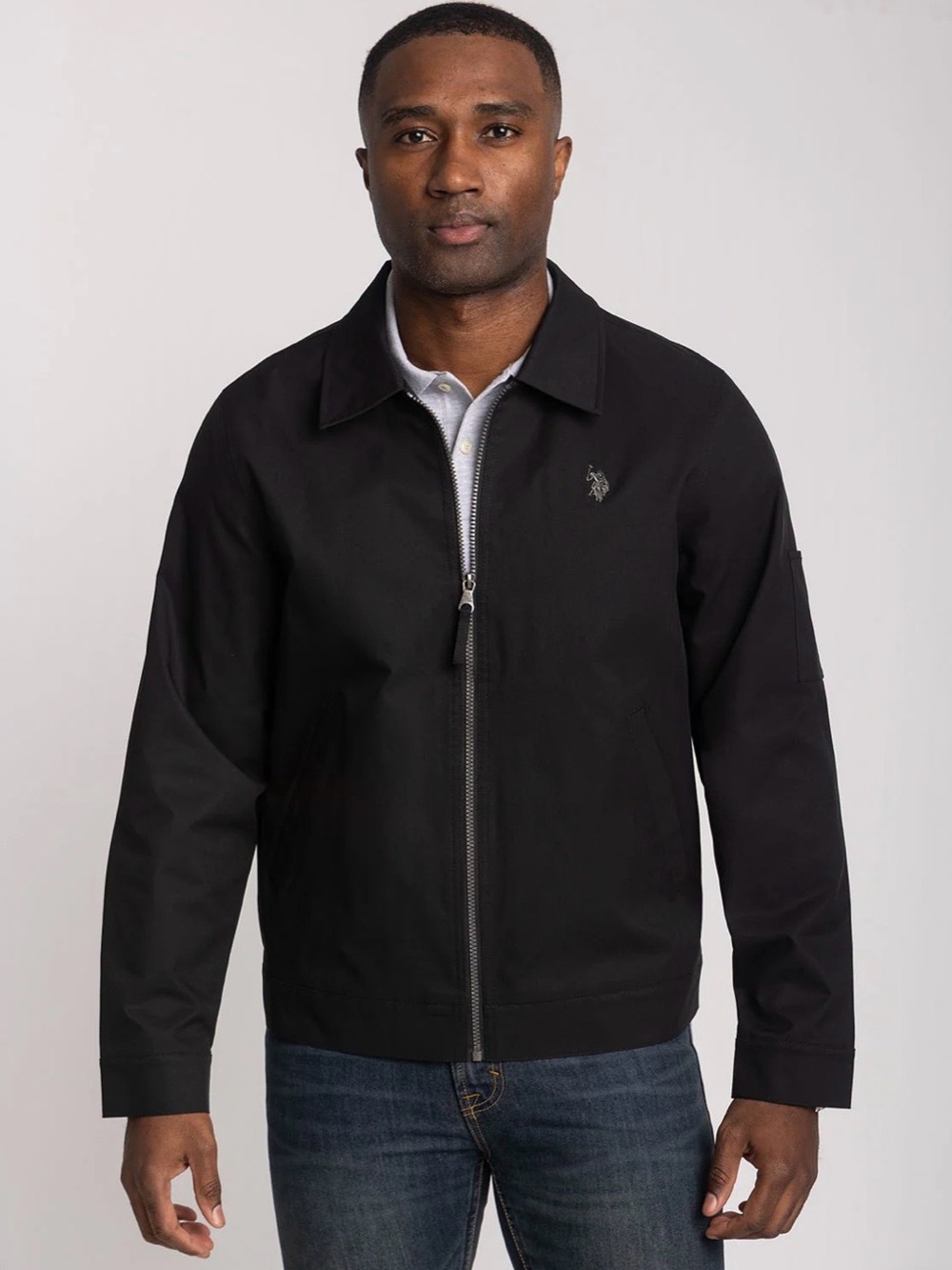 Brand New US Polo Assn Black Lightweight Mens Size Large Utility Mechanic Jacket